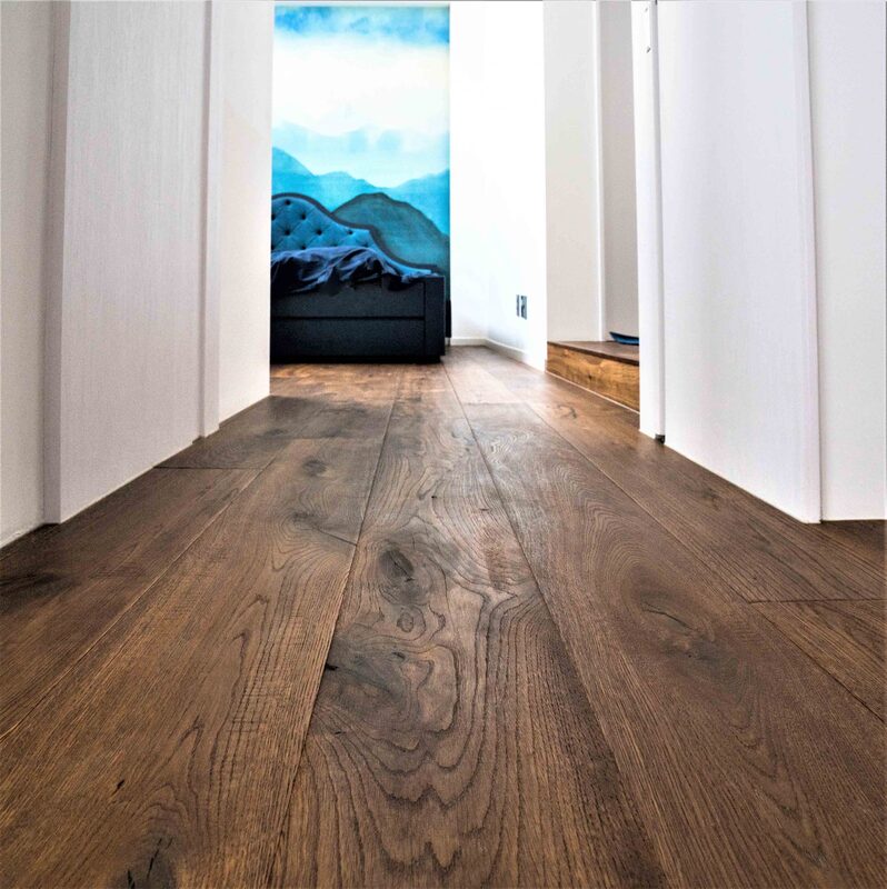 Textured wood flooring