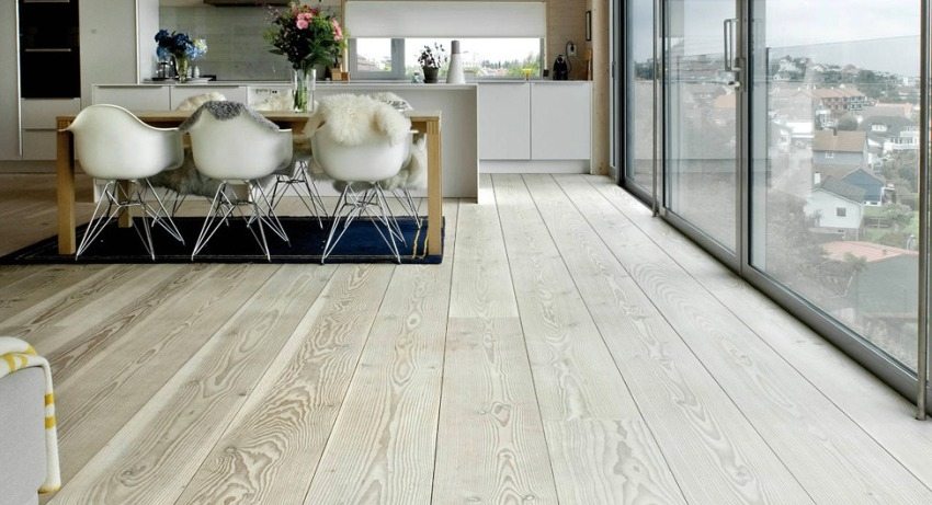 Wide plank engineered wood flooring