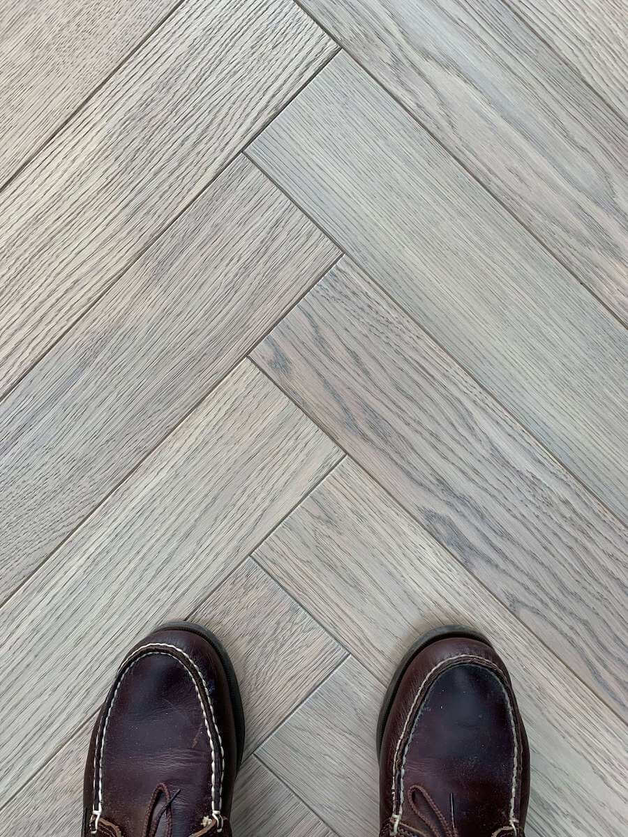 Weathered parquet flooring 